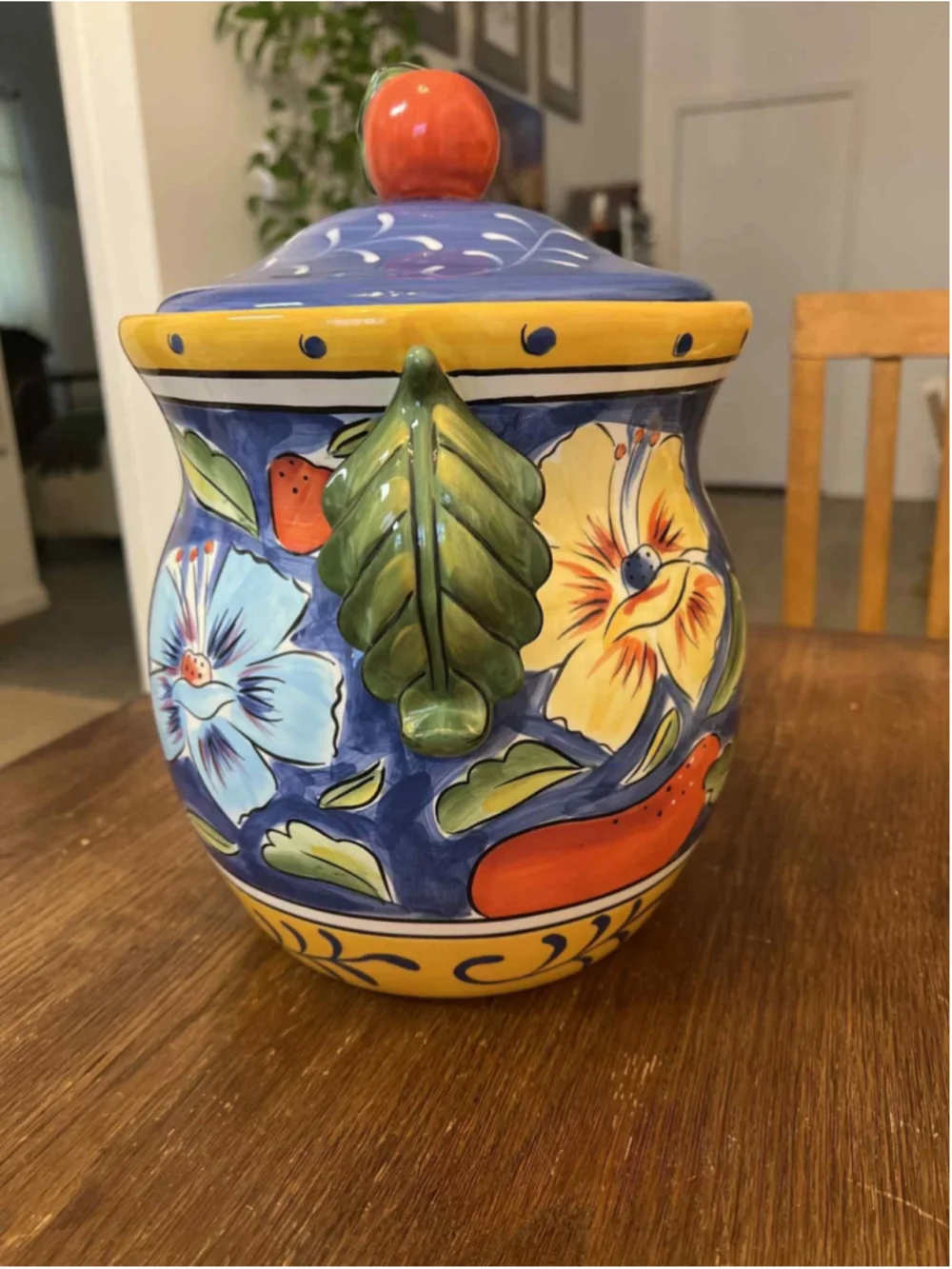 Italian Style Cookie Biscuit Jar Ceramic Hand Painted Clay Art Amalfi 13